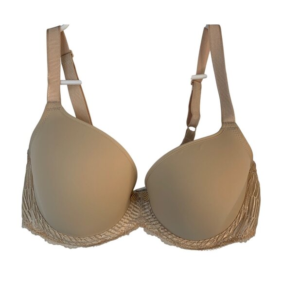 Wacoal La Femme T-Shirt Bra Womens Nude Lace Trim Underwire 38D 853117 GUC 8405 - Picture 3 of 8